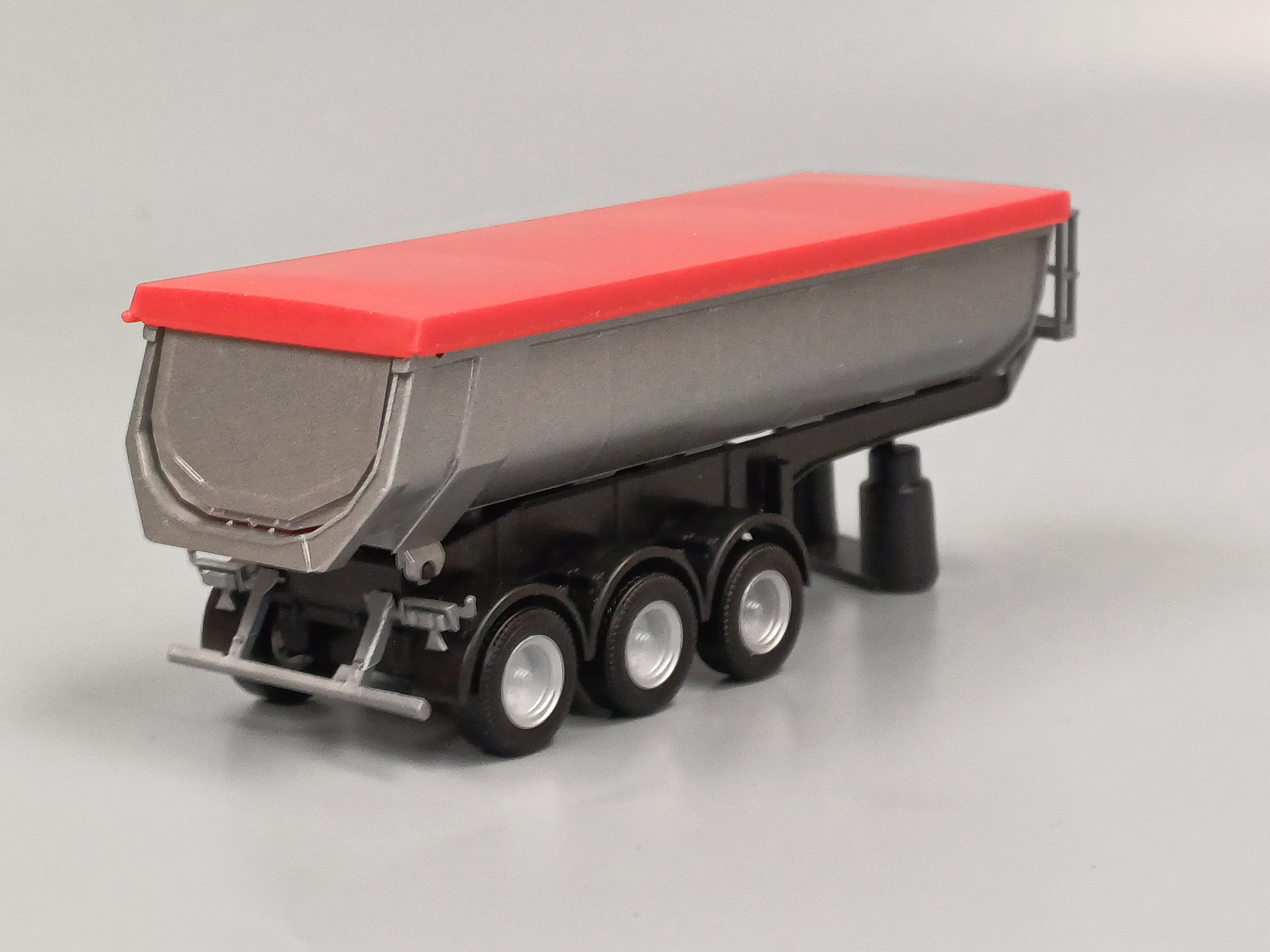 076906-002 - Herpa - Thermomuldenauflieger 3achs, silber (Plane rot)